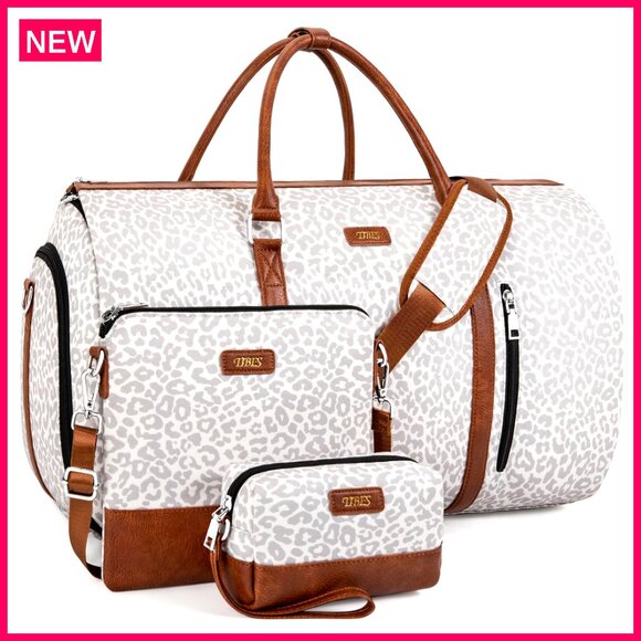 Convertible 2-in-1 Garment Duffel Bag with Shoe Compartment 4pc Travel Set